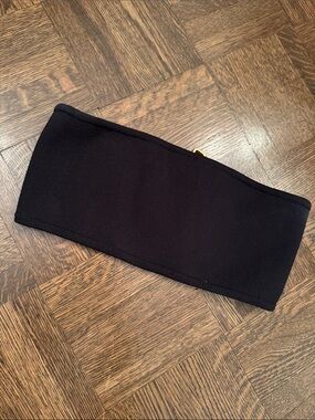 Balmain X H&M Black Strapless Bandeau Crop Top size 4 XS